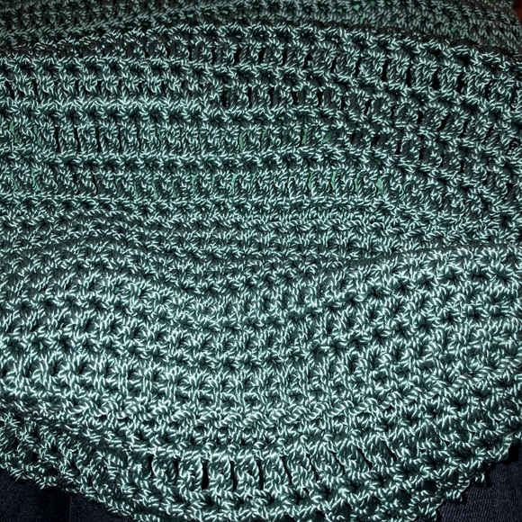 Crochet Crossbody Bag Teal Zipper Closure EUC - Picture 10 of 11